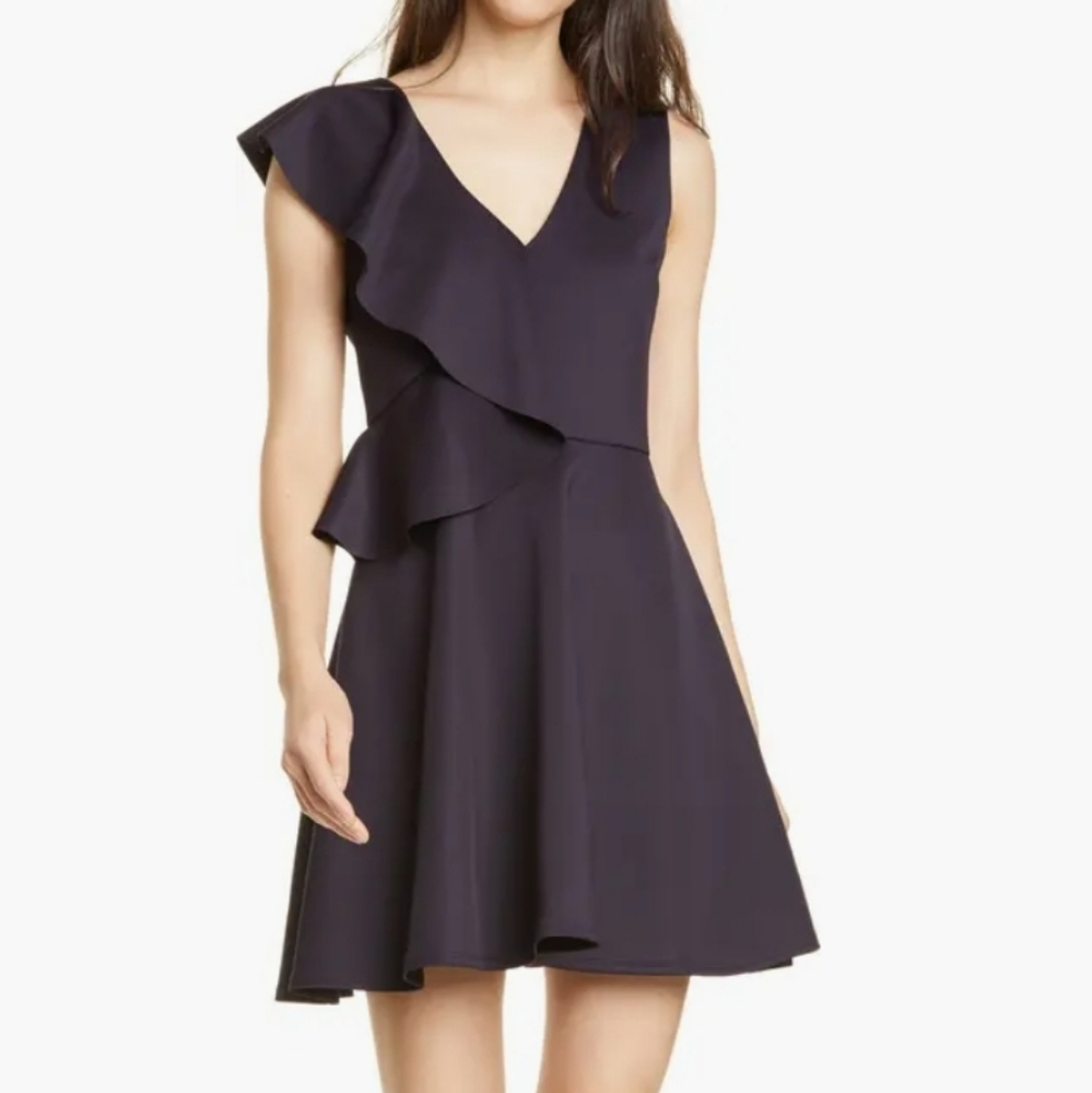Ted Baker Ruffle Detail Skater Dress Size SMALL